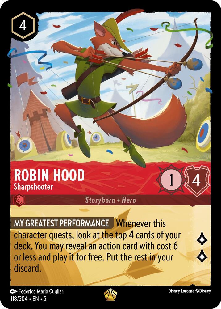 Robin Hood - Sharpshooter 118/204 card from Shimmering Skies