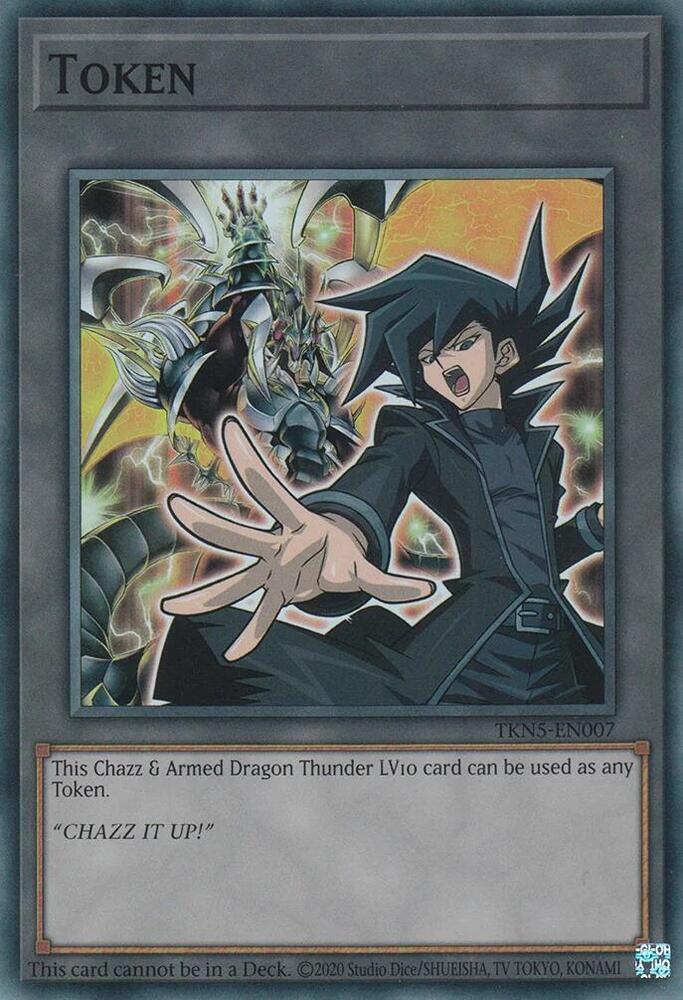 Token: Chazz & Armed Dragon Thunder LV10 TKN5-EN007 card from The Infinite Forbidden