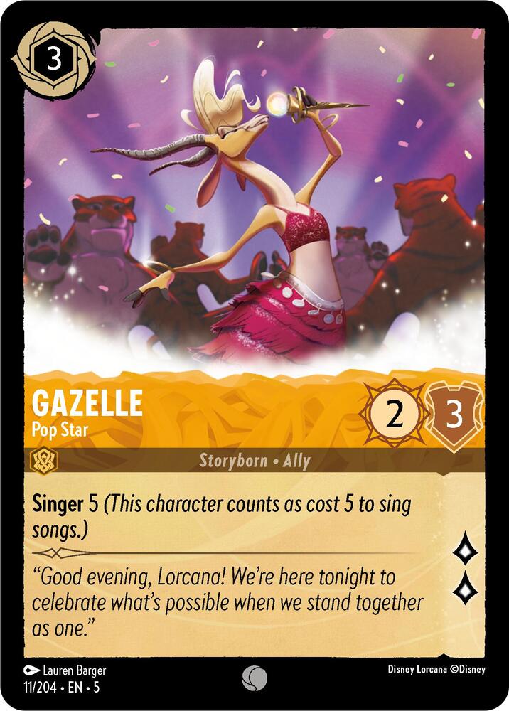 Gazelle - Pop Star 11/204 card from Shimmering Skies
