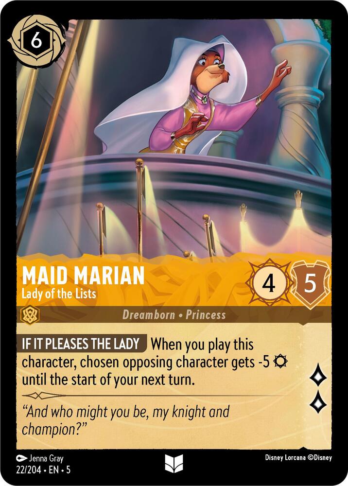 Maid Marian - Lady of the Lists 22/204 card from Shimmering Skies