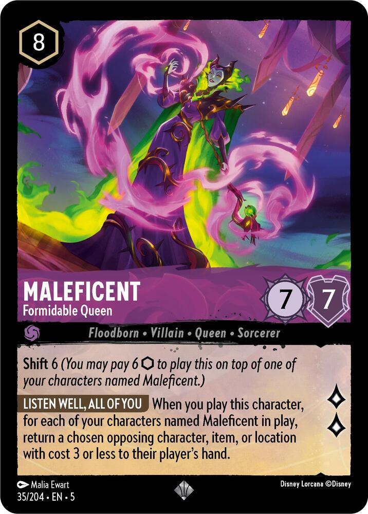 Maleficent - Formidable Queen 35/204 card from Shimmering Skies