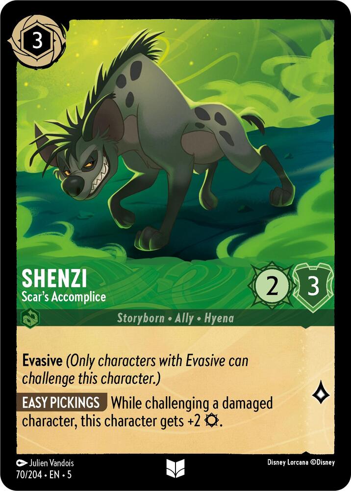 Shenzi - Scar's Accomplice 70/204 card from Shimmering Skies