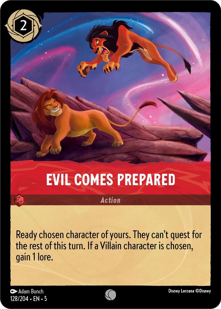 Evil Comes Prepared 128/204 card from Shimmering Skies