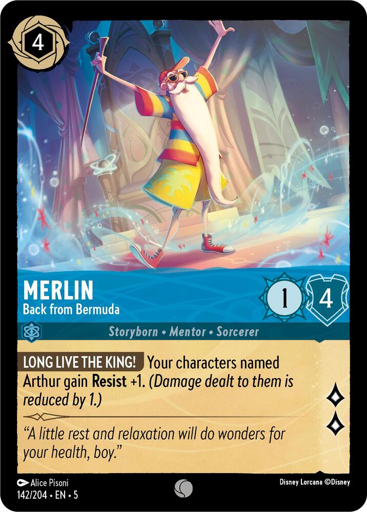Merlin - Back from Bermuda 142/204 card from Shimmering Skies