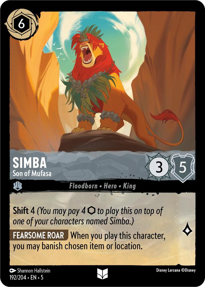 Simba - Son of Mufasa 192/204 card from Shimmering Skies