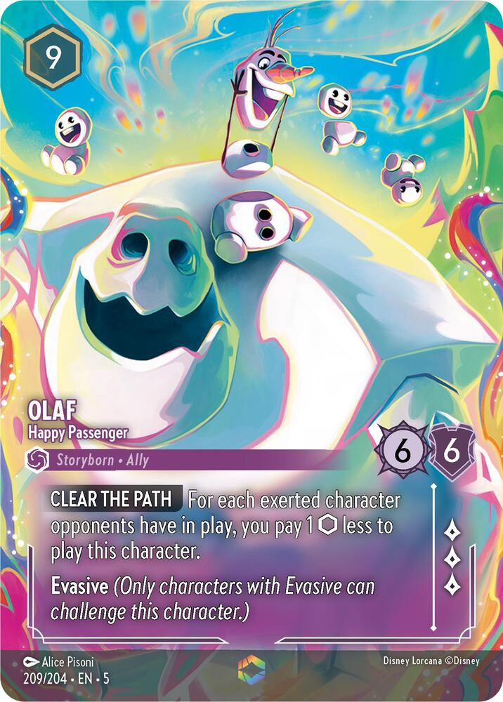 Olaf - Happy Passenger (Enchanted) 209/204 card from Shimmering Skies