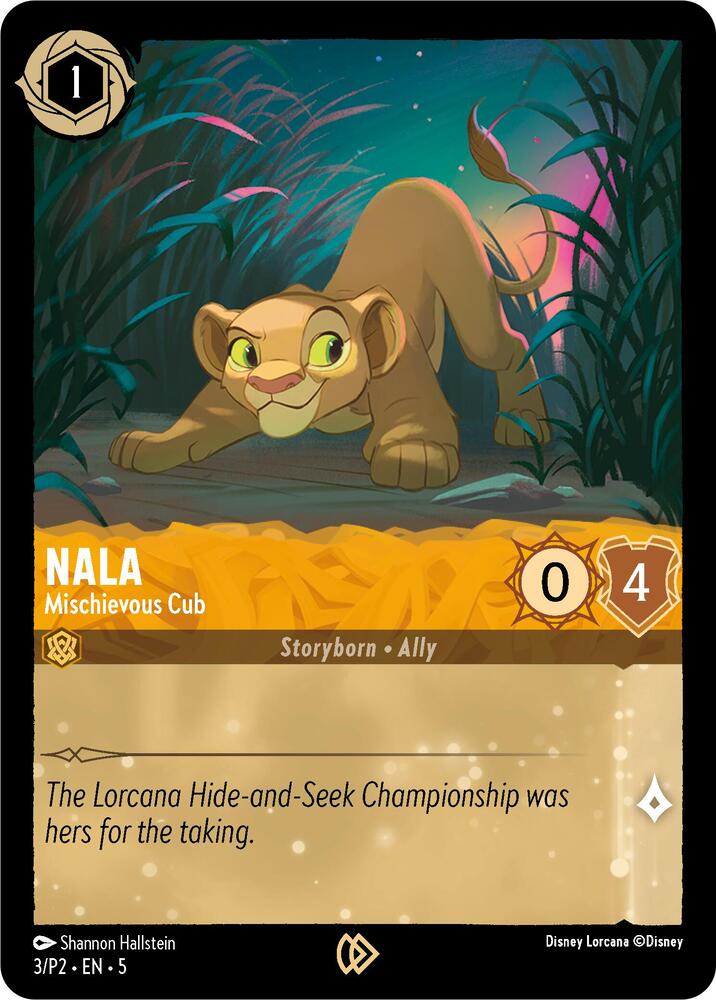 Nala - Mischievous Cub 3 card from Disney Lorcana Promo Cards