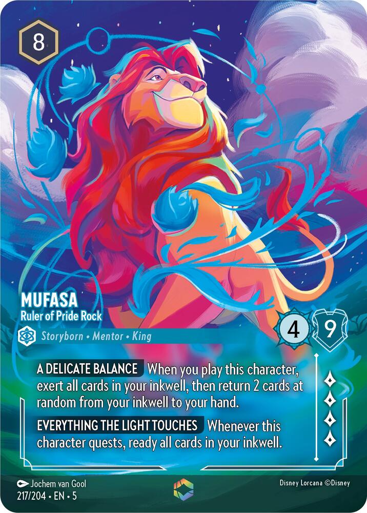 Mufasa - Ruler of Pride Rock (Enchanted) 217/204 card from Shimmering Skies