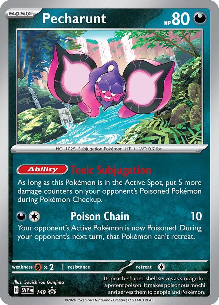 Pecharunt 149 card from SV: Scarlet & Violet Promo Cards
