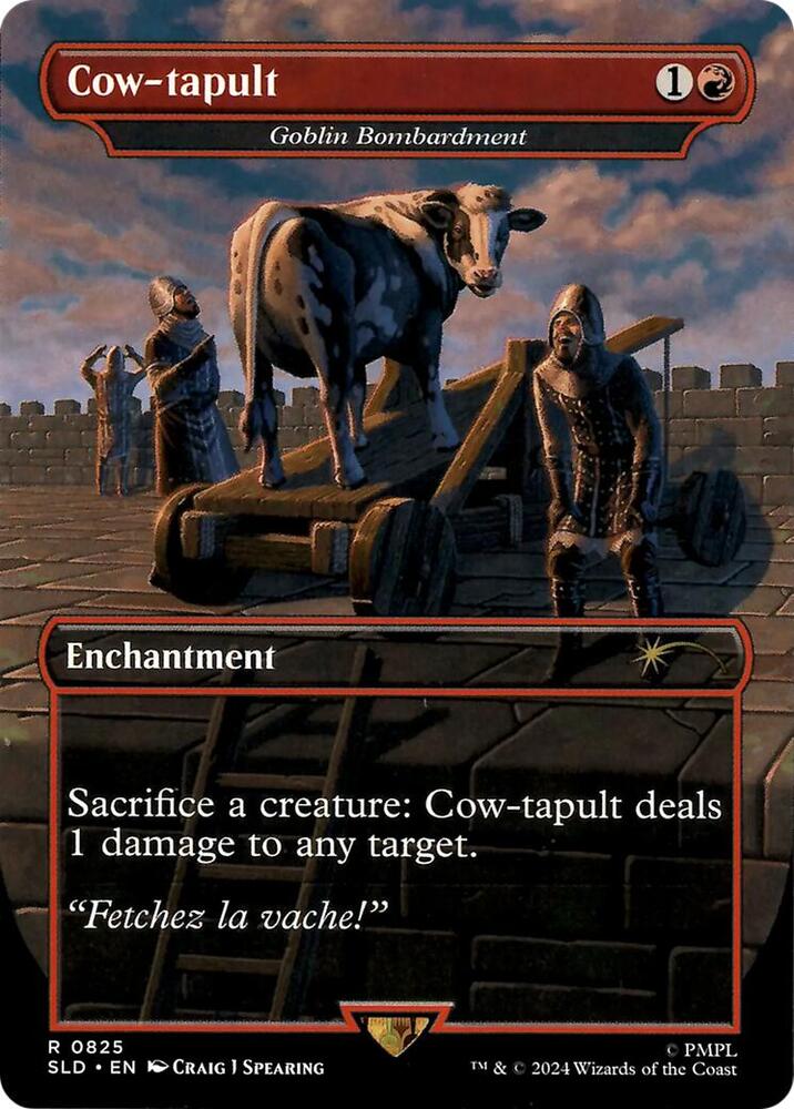 Cow-tapult - Goblin Bombardment 825 card from Secret Lair Drop Series