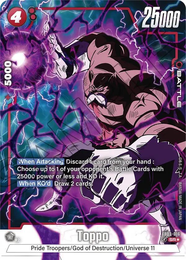 Toppo (Alternate Art) FB03-016 card from Raging Roar