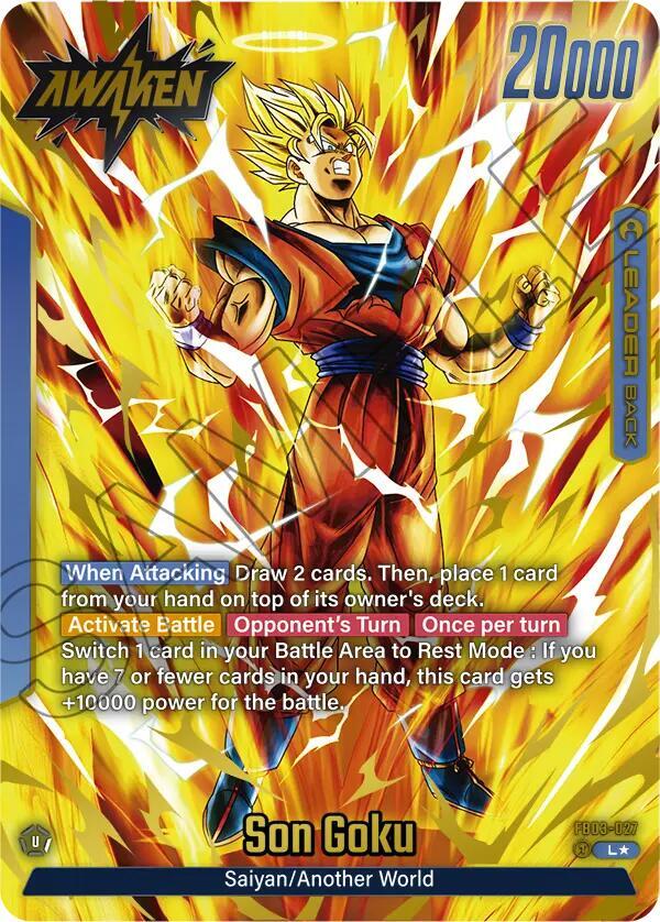 Son Goku (Alternate Art) FB03-027 card from Raging Roar