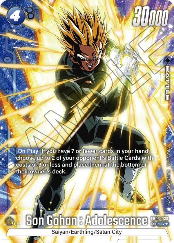 Son Gohan : Adolescence (Alternate Art) FB03-039 card from Raging Roar