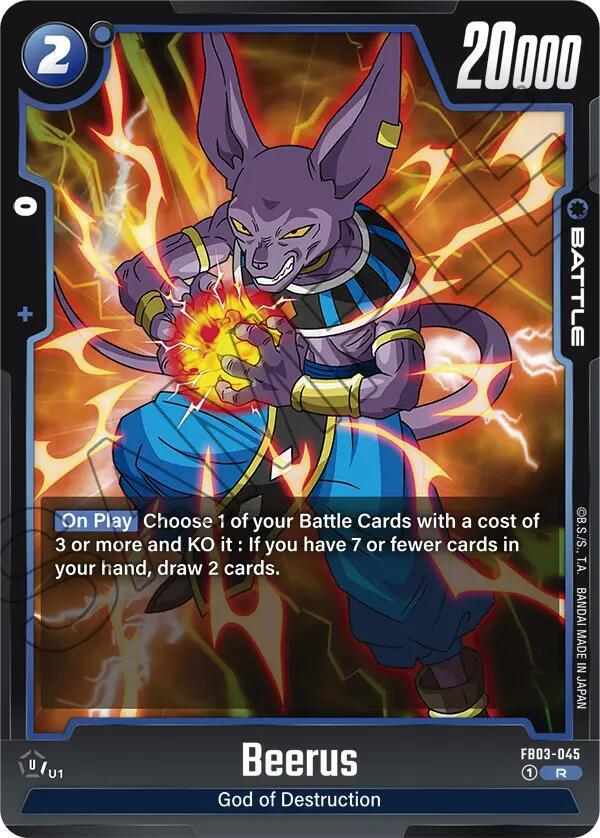 Beerus FB03-045 card from Raging Roar