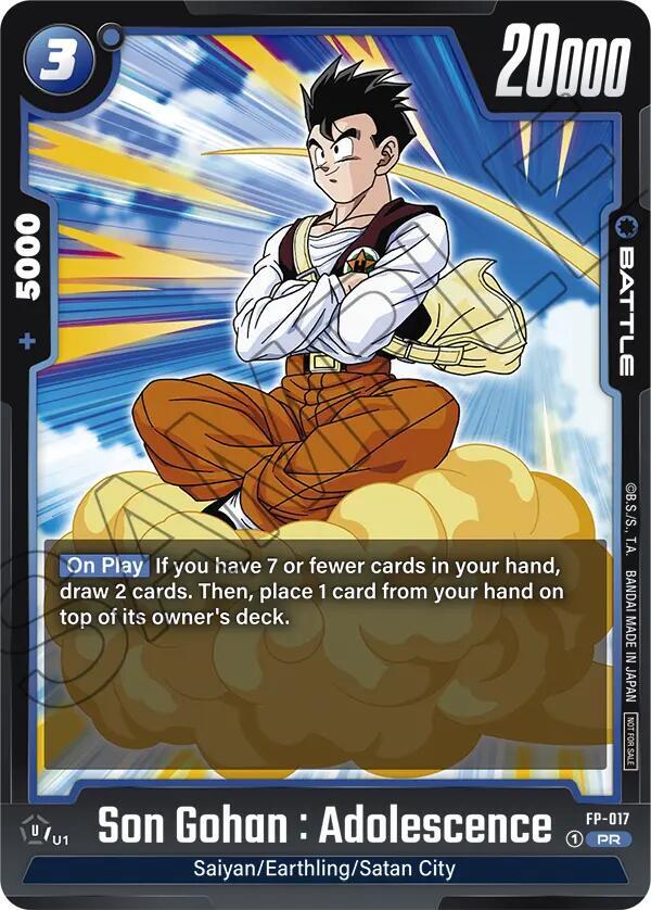 Son Gohan : Adolescence FP-017 card from Fusion World Promotion Cards and Packs