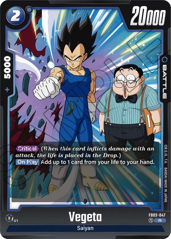 Vegeta FB03-047 card from Raging Roar