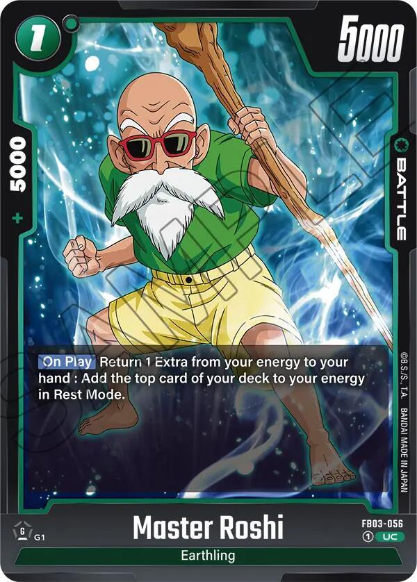 Master Roshi FB03-056 card from Raging Roar