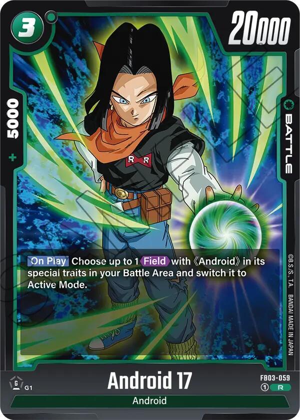 Android 17 FB03-059 card from Raging Roar