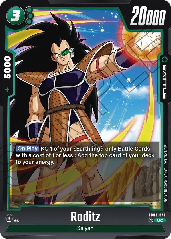 Raditz FB03-073 card from Raging Roar