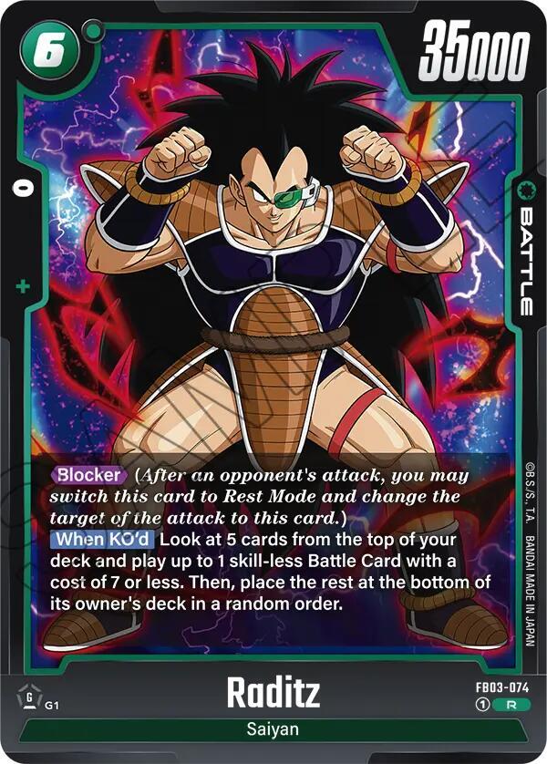Raditz FB03-074 card from Raging Roar