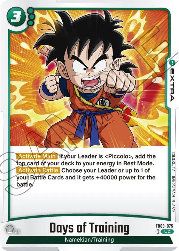 Days of Training FB03-075 card from Raging Roar