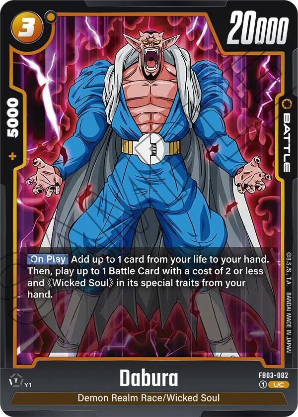 Dabura FB03-082 card from Raging Roar