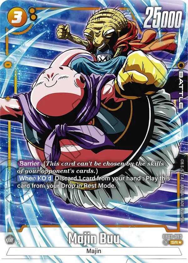 Majin Buu (Alternate Art) FB03-093 card from Raging Roar