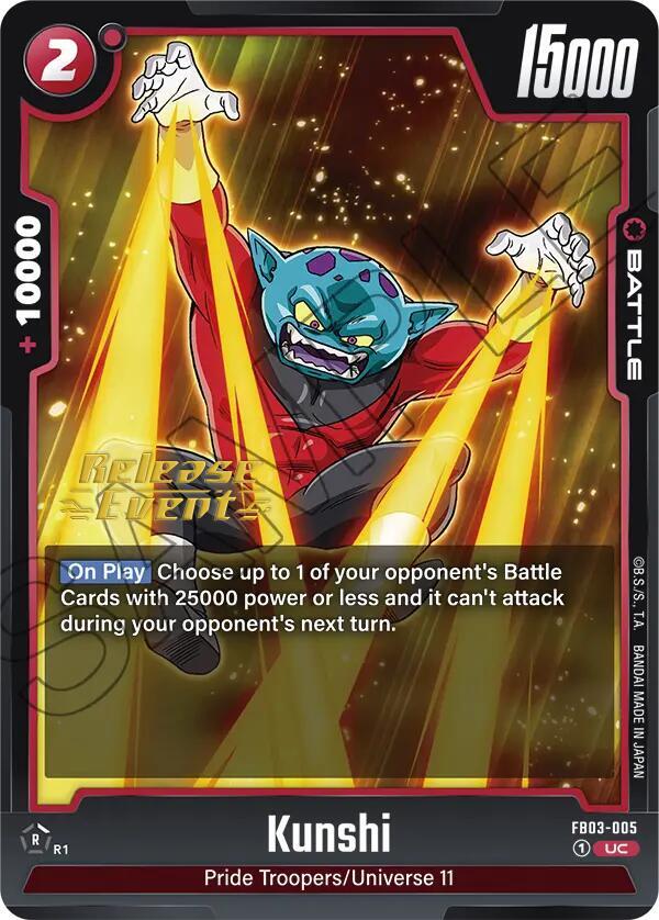 Kunshi FB03-005 card from Raging Roar Release Event Cards