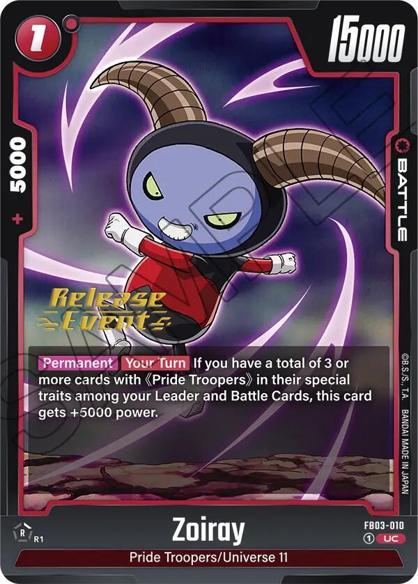 Zoiray FB03-010 card from Raging Roar Release Event Cards