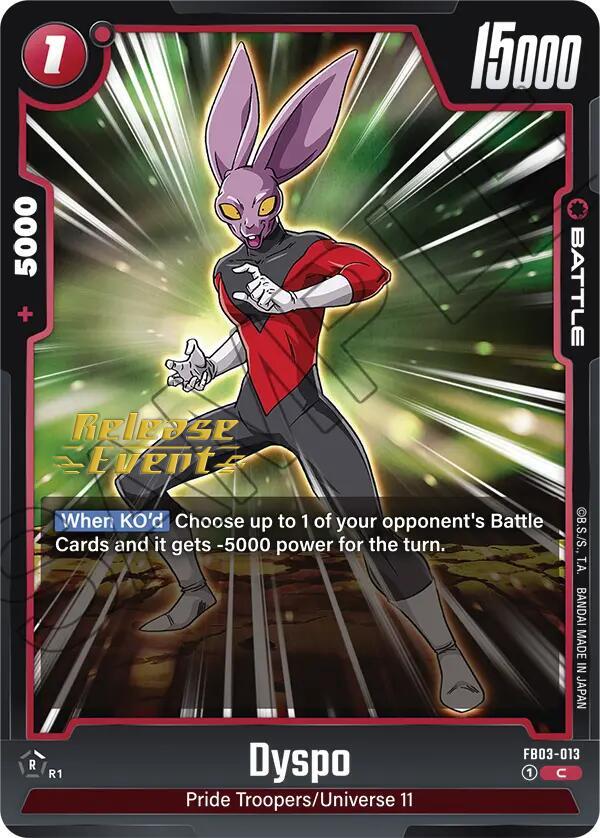 Dyspo FB03-013 card from Raging Roar Release Event Cards