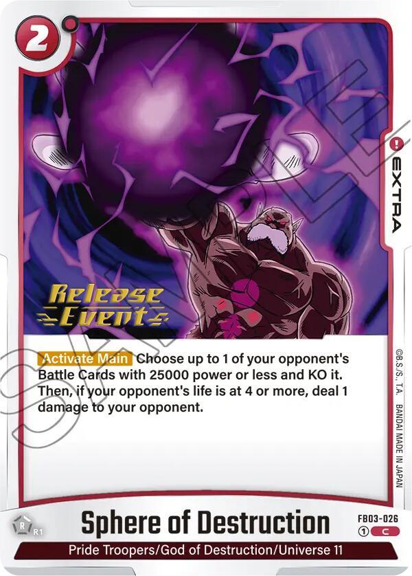 Sphere of Destruction FB03-026 card from Raging Roar Release Event Cards