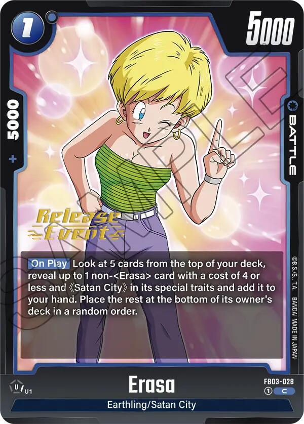Erasa FB03-028 card from Raging Roar Release Event Cards