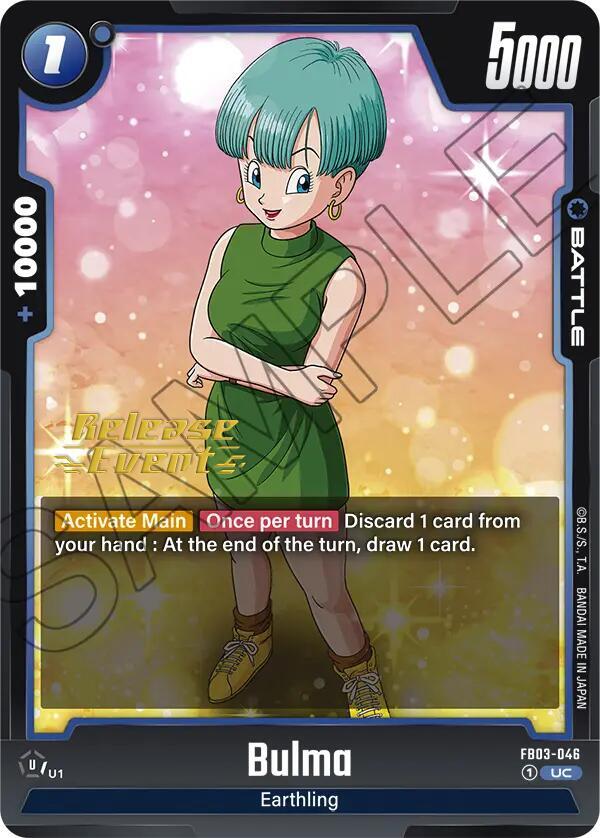 Bulma FB03-046 card from Raging Roar Release Event Cards