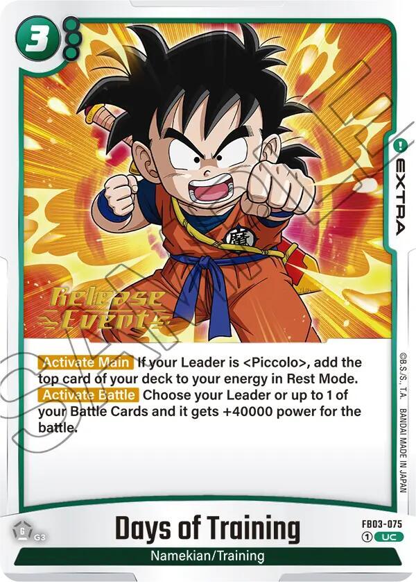Days of Training FB03-075 card from Raging Roar Release Event Cards
