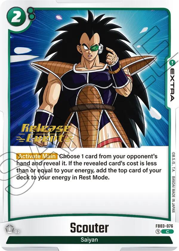 Scouter FB03-076 card from Raging Roar Release Event Cards