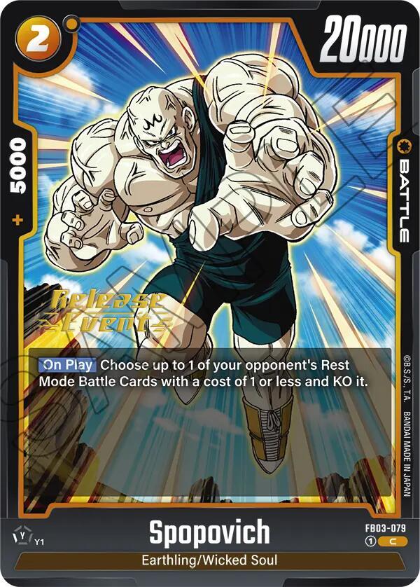 Spopovich FB03-079 card from Raging Roar Release Event Cards