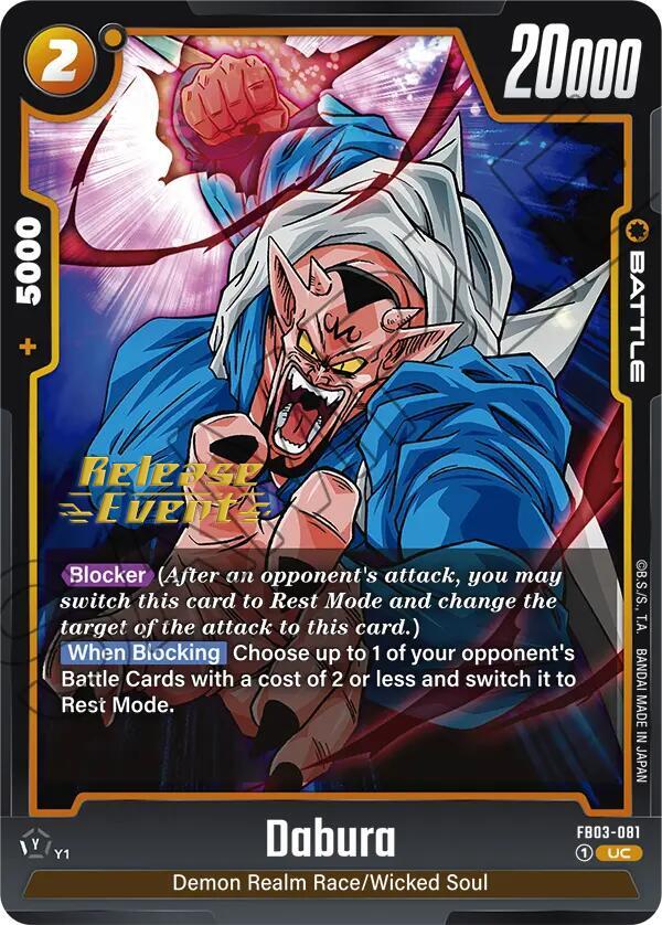 Dabura FB03-081 card from Raging Roar Release Event Cards