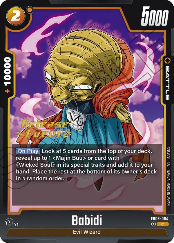 Babidi FB03-084 card from Raging Roar Release Event Cards