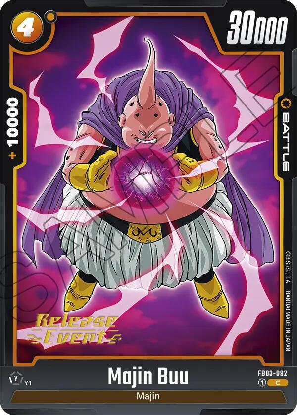 Majin Buu FB03-092 card from Raging Roar Release Event Cards