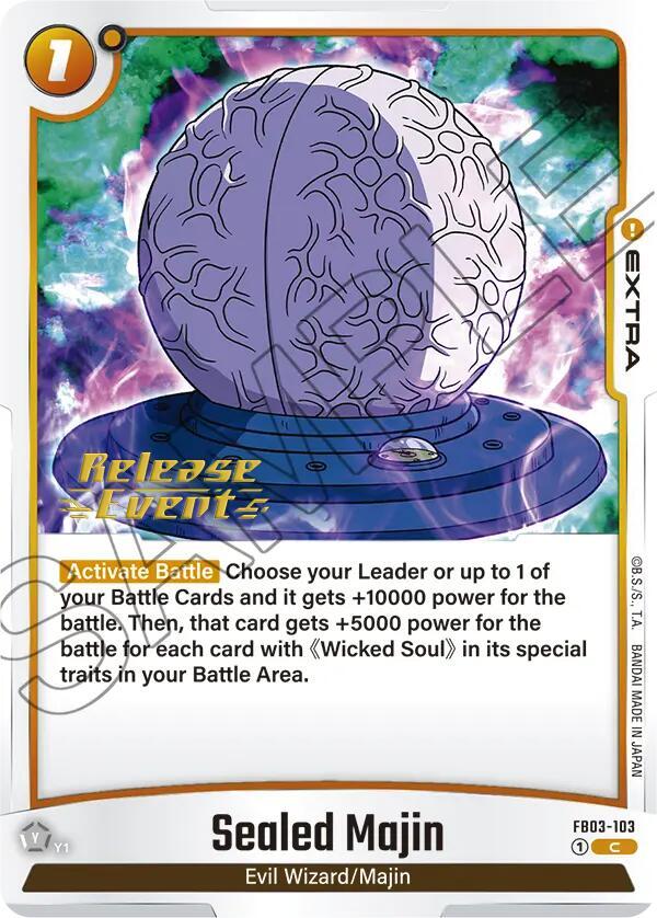 Sealed Majin FB03-103 card from Raging Roar Release Event Cards