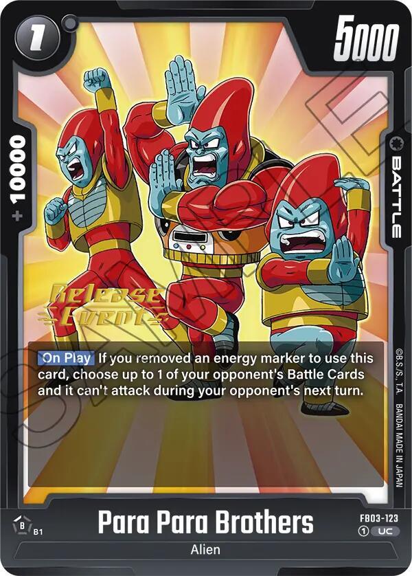 Para Para Brothers FB03-123 card from Raging Roar Release Event Cards