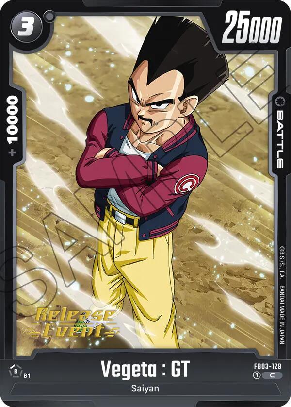 Vegeta : GT FB03-129 card from Raging Roar Release Event Cards