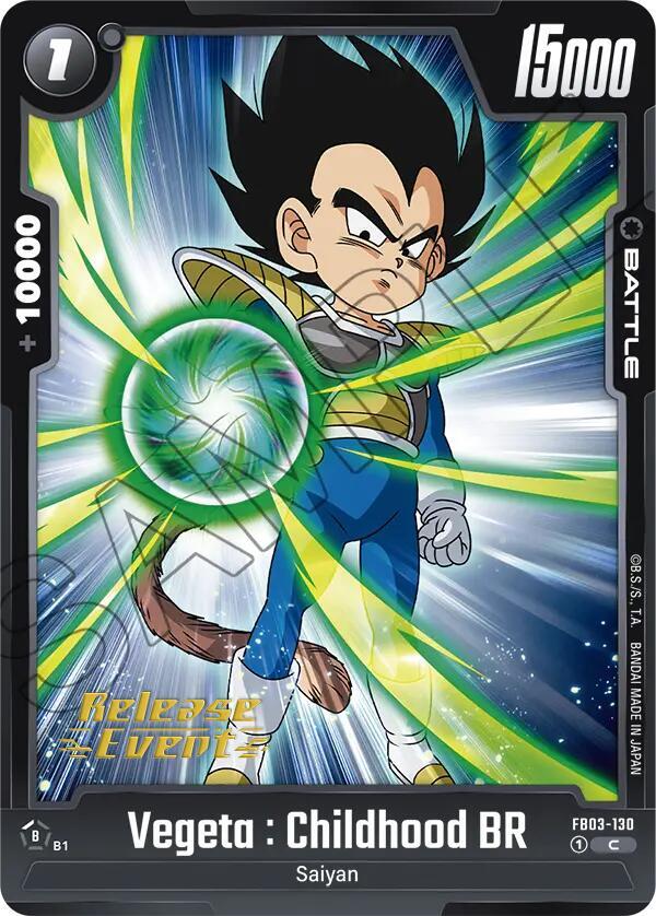 Vegeta : Childhood BR FB03-130 card from Raging Roar Release Event Cards