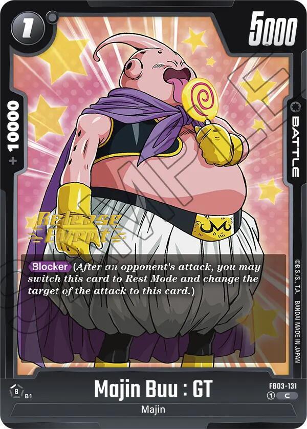 Majin Buu : GT FB03-131 card from Raging Roar Release Event Cards