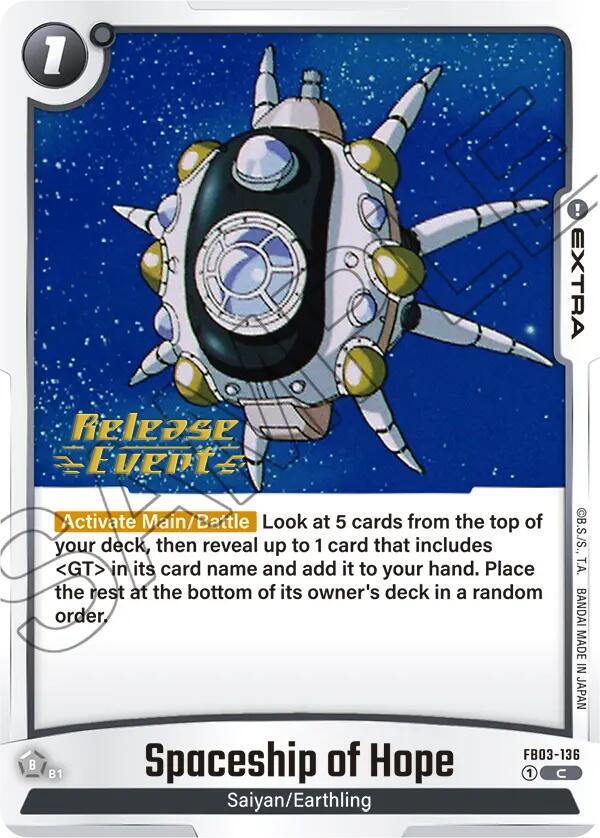 Spaceship of Hope FB03-136 card from Raging Roar Release Event Cards