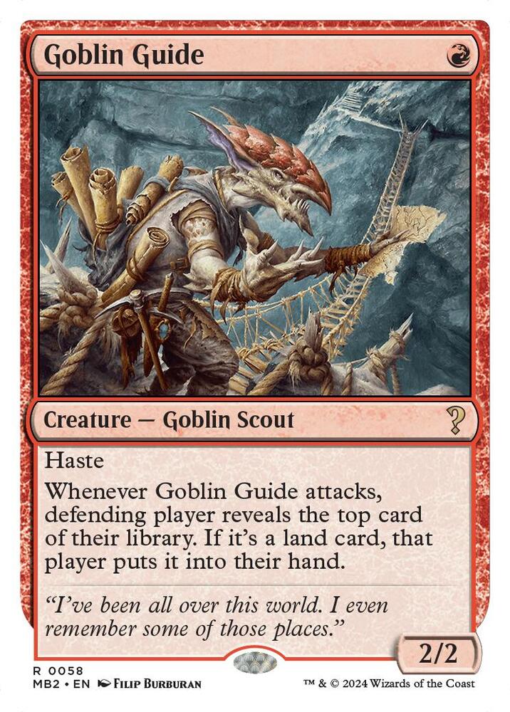 Goblin Guide (White Border) 58 card from Mystery Booster 2