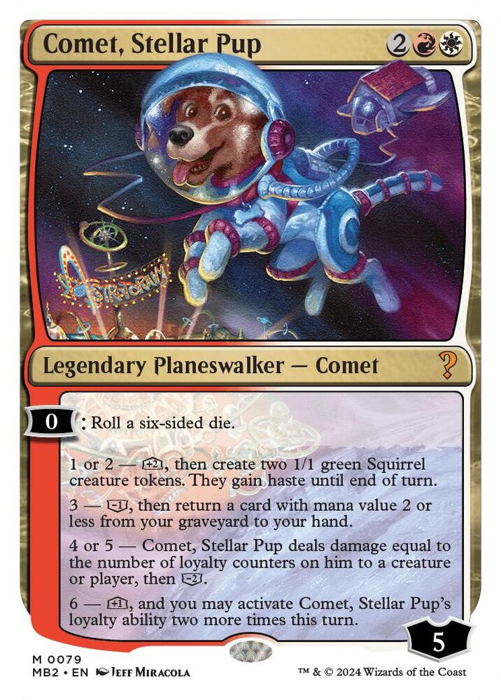 Comet, Stellar Pup (White Border) 79 card from Mystery Booster 2