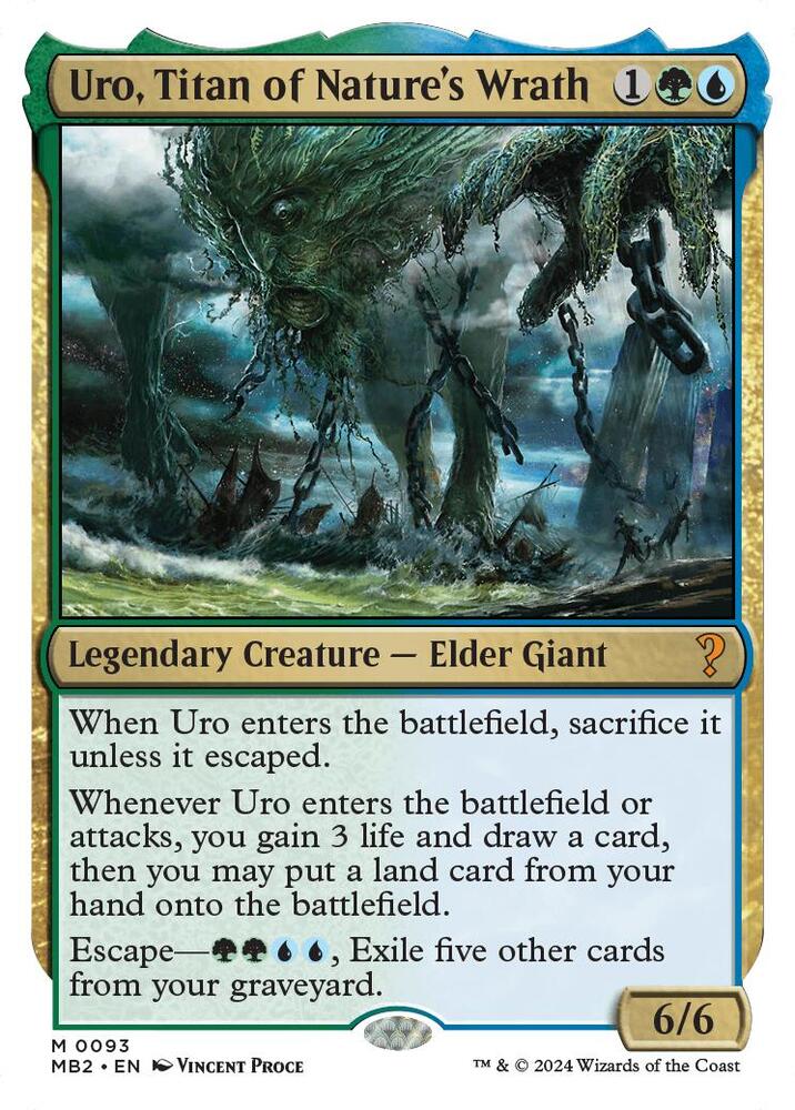 Uro, Titan of Nature's Wrath (White Border) 93 card from Mystery Booster 2