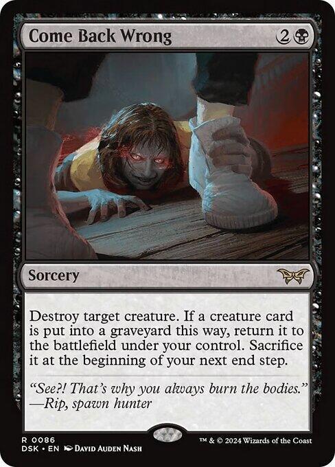 Come Back Wrong 86 card from Duskmourn: House of Horror