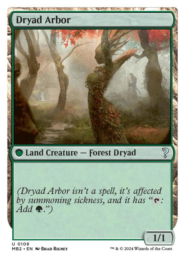 Dryad Arbor (White Border) 108 card from Mystery Booster 2
